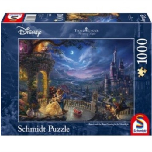 Asmodee Disney - Beauty and the Beast Dancing in the Moonlight by Thomas Kinkade 1000 Piece Schmidt Puzzle (häftad, eng)