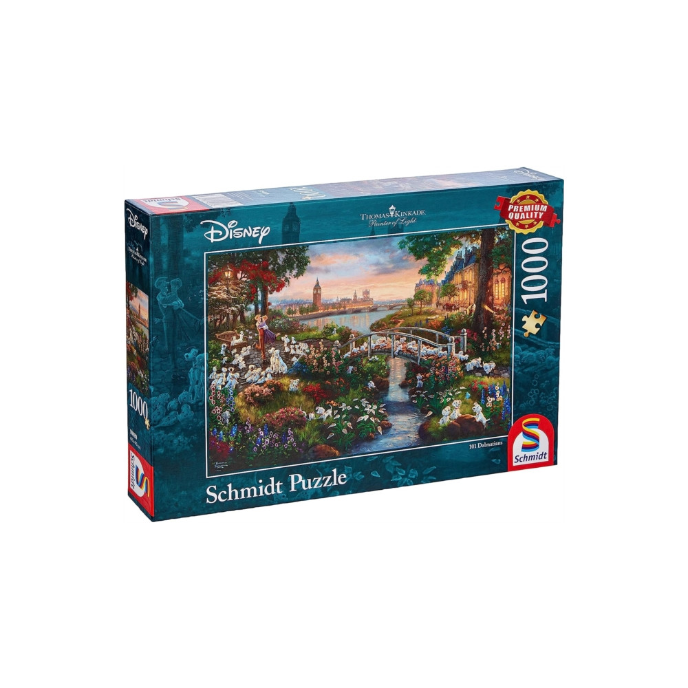 Produktbild för Disney - 101 Dalmatians by Thomas Kinkade 1000 Piece Schmidt Puzzle