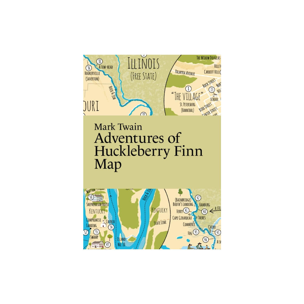Produktbild för Mark Twain, Adventures of Huckleberry Finn Map