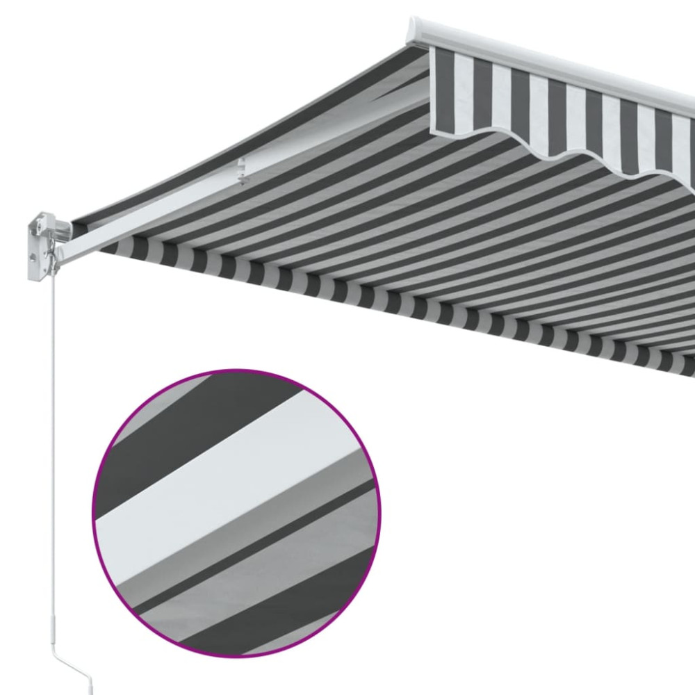 Produktbild för Markis infällbar antracit och vit 3x2,5 m tyg&aluminium