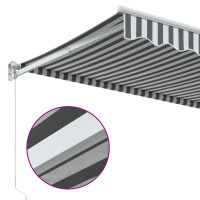 Produktbild för Markis infällbar antracit och vit 3x2,5 m tyg&aluminium