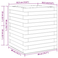 Produktbild för Odlingslådor vit 40x40x46 cm massiv furu