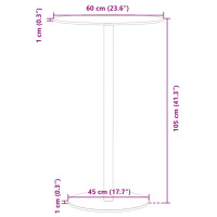 Produktbild för Trädgårdsbord rund svart Ø60x105 cm stål