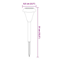 Produktbild för Soldrivna gånglampor med markspett 12 st vit