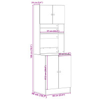 Produktbild för Köksskåp rökfärgad ek 60x50x180 cm konstruerat trä