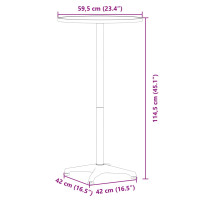 Produktbild för Barbord för trädgården höjdjusterbar Ø59,5x70/114,5cm aluminium