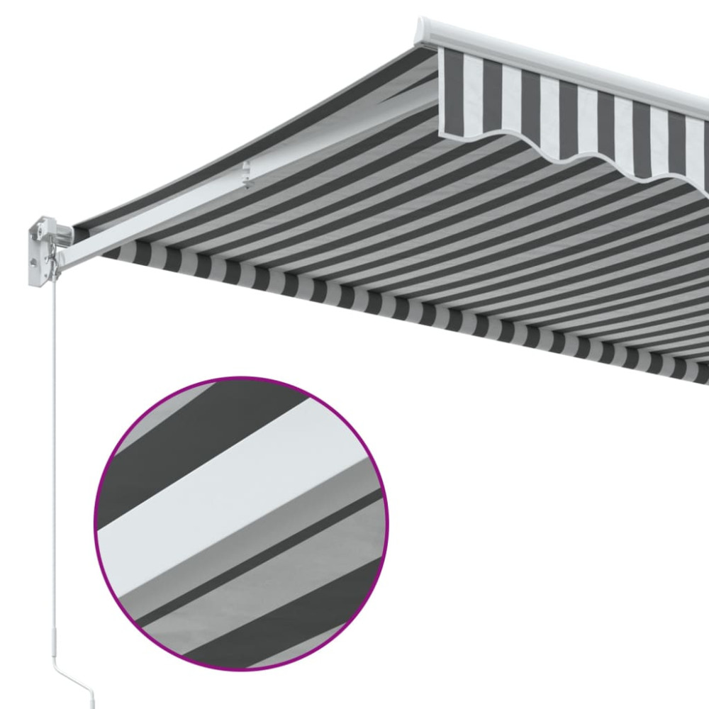 Produktbild för Markis infällbar antracit och vit 5x3 m tyg&aluminium