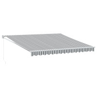 Produktbild för Markis infällbar antracit och vit 4x3 m tyg&aluminium