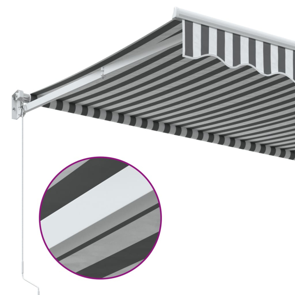 Produktbild för Markis infällbar antracit och vit 4x3 m tyg&aluminium