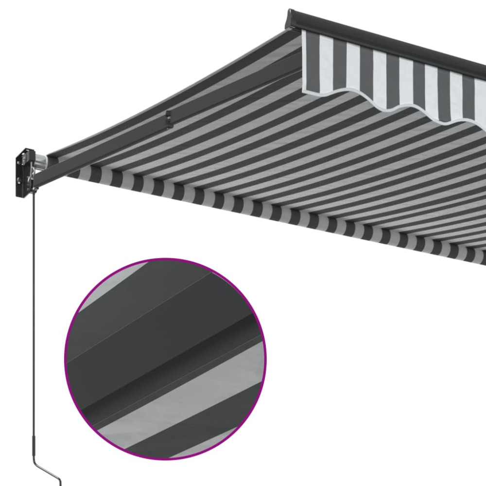 Produktbild för Markis infällbar antracit och vit 3,5x2,5 m tyg&aluminium
