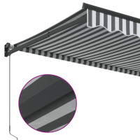 Produktbild för Markis infällbar antracit och vit 3,5x2,5 m tyg&aluminium