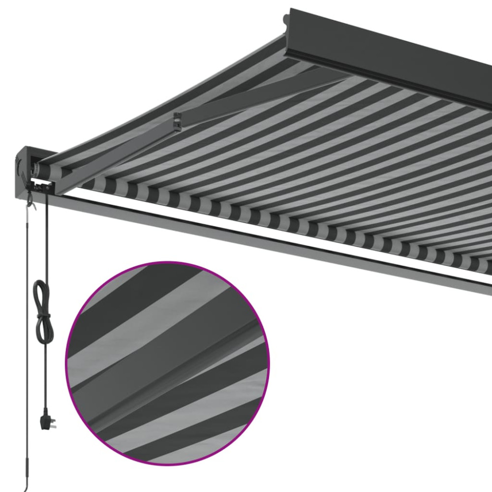 Produktbild för Markis infällbar antracit och vit 4x3 m tyg&aluminium