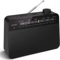 Produktbild för Bärbar analog FM/MW-radio TAR2509. Nät- eller batteridriven.