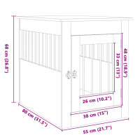 Produktbild för Hundbur/sidobord sonoma-ek 55x80x68 cm konstruerat trä