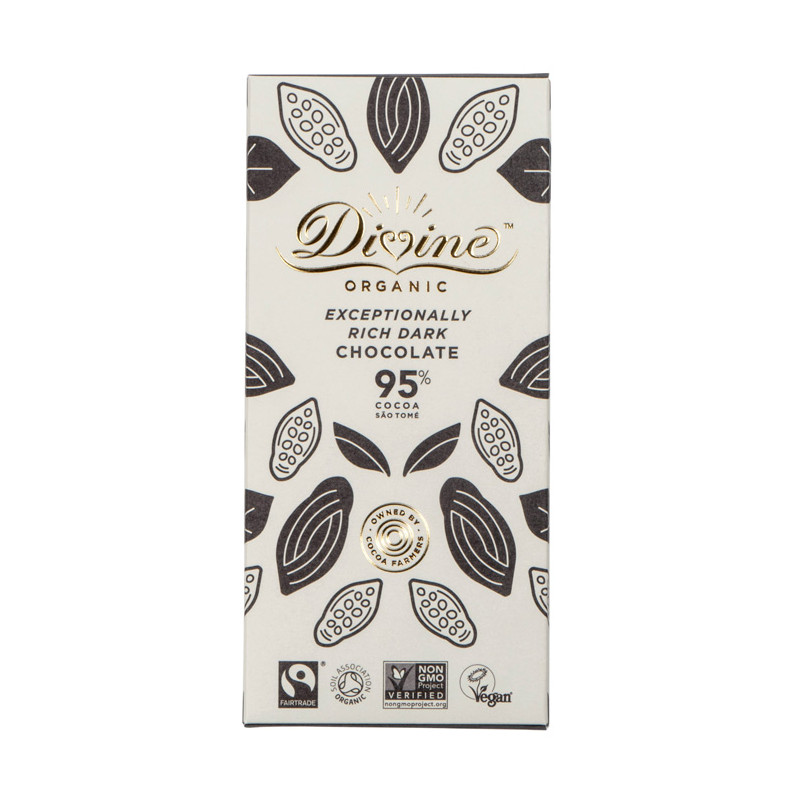 Produktbild för Divine Mörk Choklad 95% 80g EKO