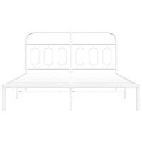 Produktbild för Sängram med huvudgavel metall vit 140x200 cm