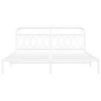 Produktbild för Sängram med huvudgavel metall vit 200x200 cm