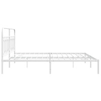 Produktbild för Sängram med huvudgavel metall vit 200x200 cm