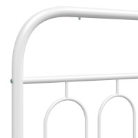 Produktbild för Sängram med huvudgavel metall vit 200x200 cm