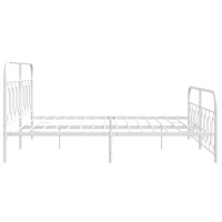 Produktbild för Sängram med huvudgavel och fotgavel vit metall 193x203 cm