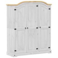 Produktbild för Garderob Corona vit 151,5x52x186 cm massiv furu