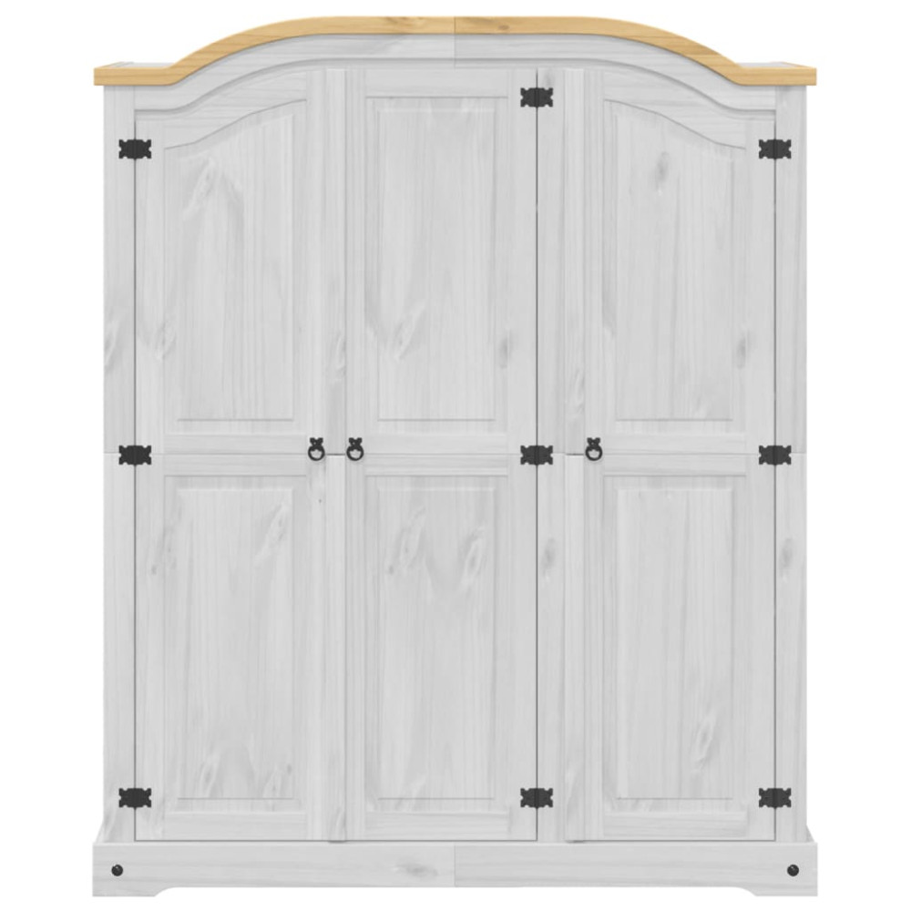 Produktbild för Garderob Corona vit 151,5x52x186 cm massiv furu