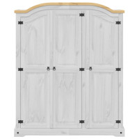 Produktbild för Garderob Corona vit 151,5x52x186 cm massiv furu