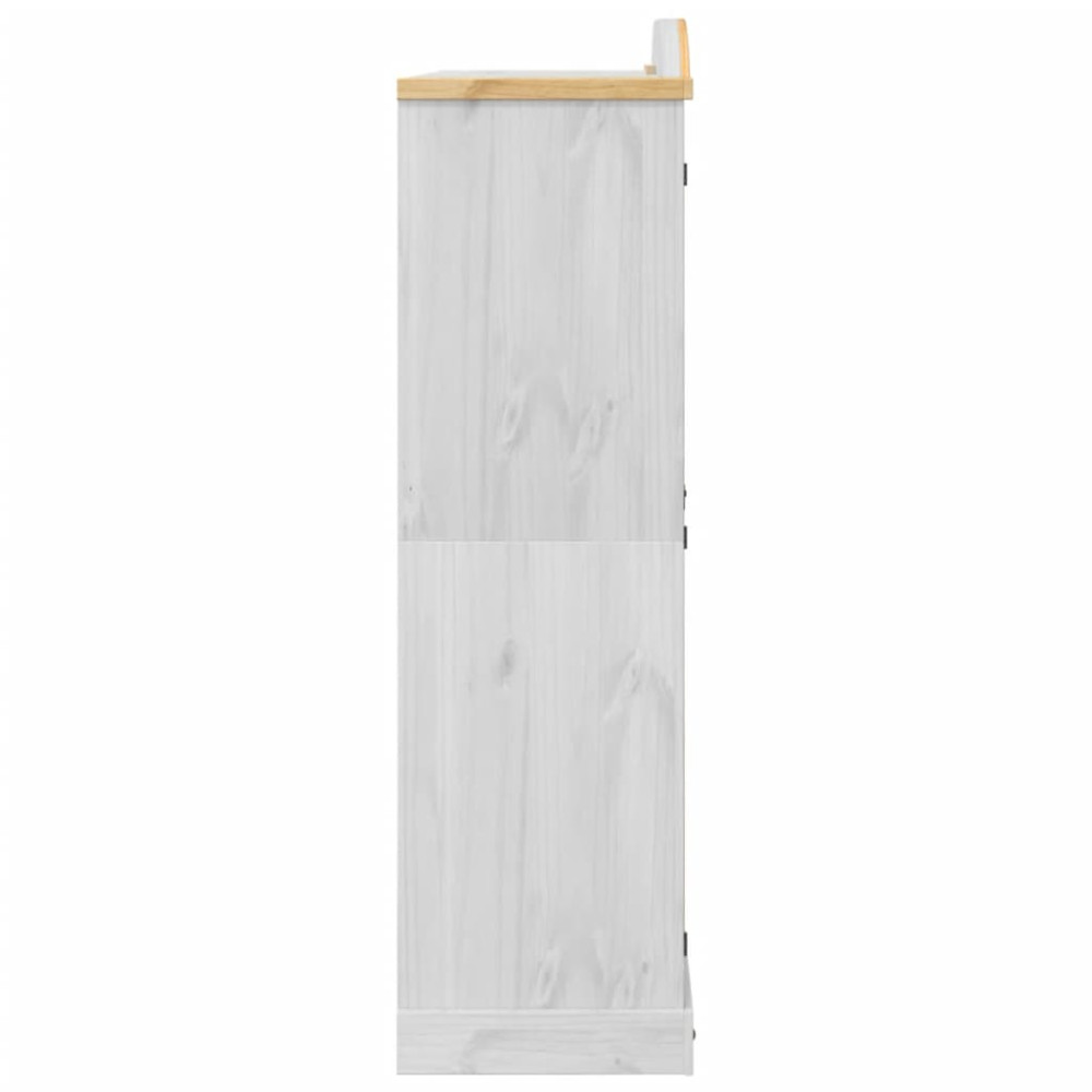 Produktbild för Garderob Corona vit 151,5x52x186 cm massiv furu