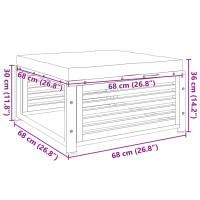 Produktbild för Trädgårdspall med dyna 68x68x30 cm massivt akaciaträ