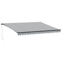 Produktbild för Markis manuellt infällbar antracit&vit 450x300 cm