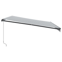 Produktbild för Markis manuellt infällbar antracit&vit 450x300 cm