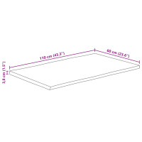 Produktbild för Bordsskiva 110x60x3,8 cm levande kant massivt mangoträ