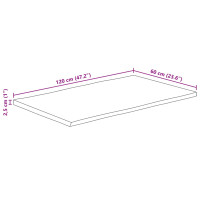 Produktbild för Bordsskiva 120x60x2,5 cm levande kant massivt mangoträ