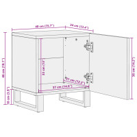 Produktbild för Nattduksbord 2 st 40x34x46 cm massivt grovt mangoträ