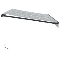 Produktbild för Markis manuellt infällbar med LEDs antracit och vit 350x250 cm