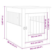 Produktbild för Hundbur sonoma-ek 64,5x80x71 cm konstruerat trä