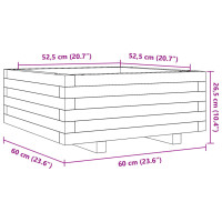 Produktbild för Odlingslåda vit 60x60x26,5 cm massiv furu