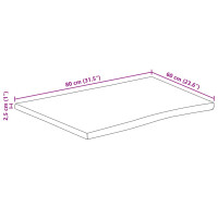 Produktbild för Bordsskiva 80x60x2,5 cm levande kant massivt mangoträ