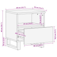 Produktbild för Nattduksbord 40x34x46 cm massivt akaciaträ