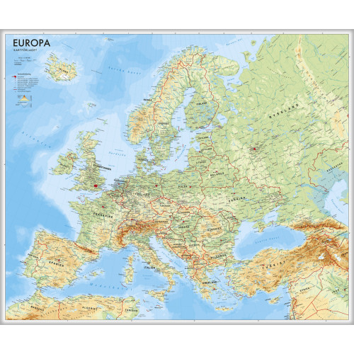 Kartförlaget Europa väggkarta Kartförlaget 1:5,5 milj i papptub - LAMINERAD