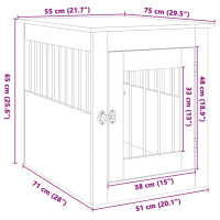 Produktbild för Hundbur/sidobord sonoma-ek 55x75x65 cm konstruerat trä