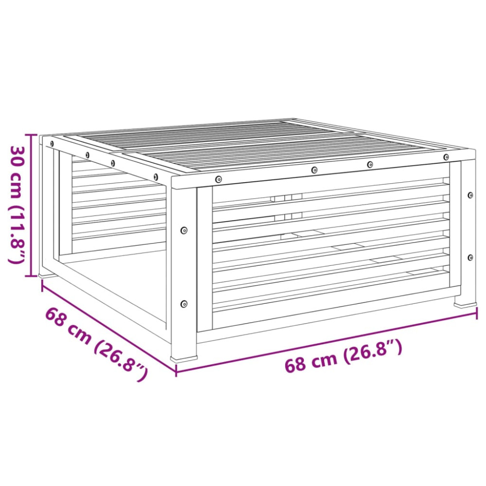 Produktbild för Trädgårdsbord 68x68x30 cm massivt akaciaträ