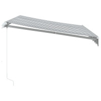 Produktbild för Markis manuellt infällbar antracit&vit 300x250 cm