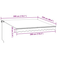 Produktbild för Markis manuellt infällbar 300x250 cm brun