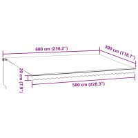 Produktbild för Markis manuellt infällbar 600x300 cm brun