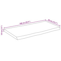 Produktbild för Bordsskiva 100x40x3,8 cm levande kant massivt mangoträ