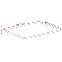 Produktbild för Bordsskiva 100x80x2,5 cm levande kant massivt mangoträ