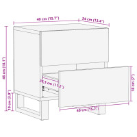 Produktbild för Nattduksbord 40x34x46 cm massivt mangoträ