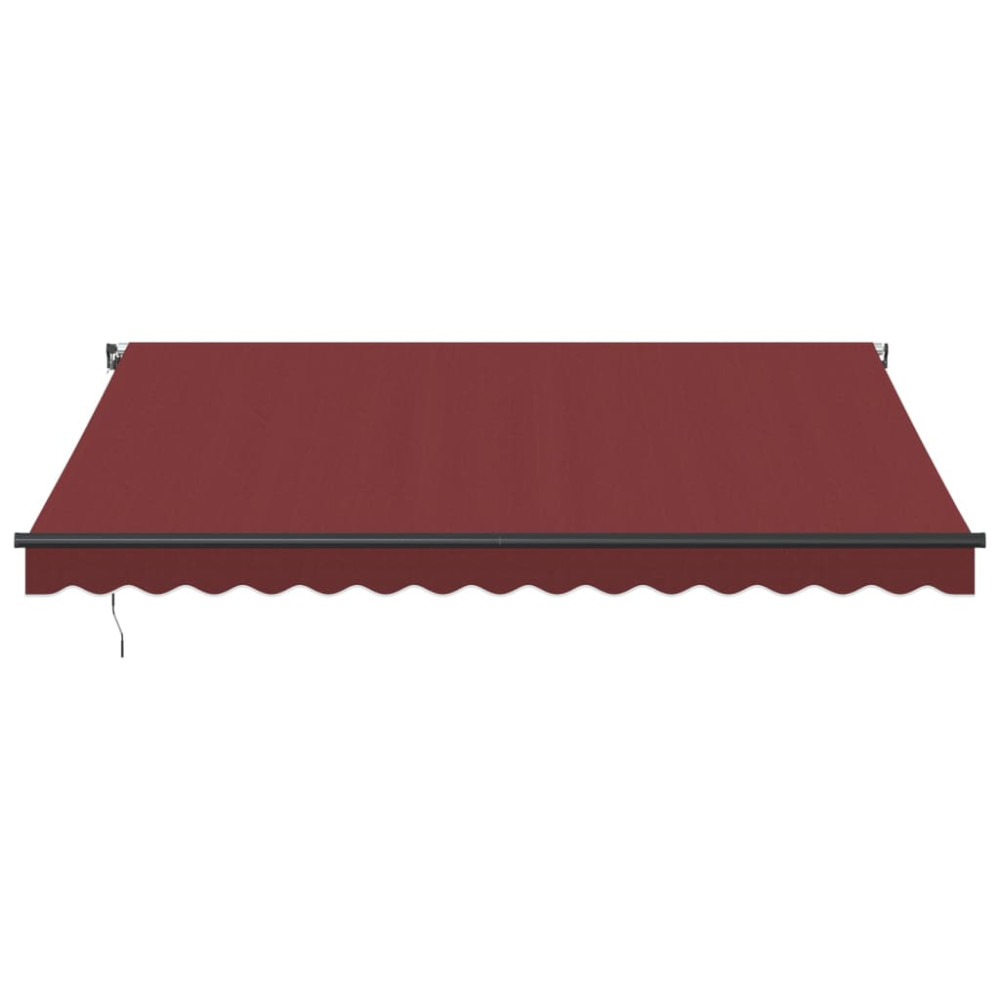 Produktbild för Markis manuellt infällbar med LEDs vinröd 400x350 cm