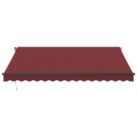 Produktbild för Markis manuellt infällbar med LEDs vinröd 400x350 cm